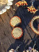 'Dhara' Jute Boho Studs with Wooden Beads