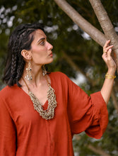 'Jheel' Hand-crocheted Jute Boho Necklace with Wooden Beads
