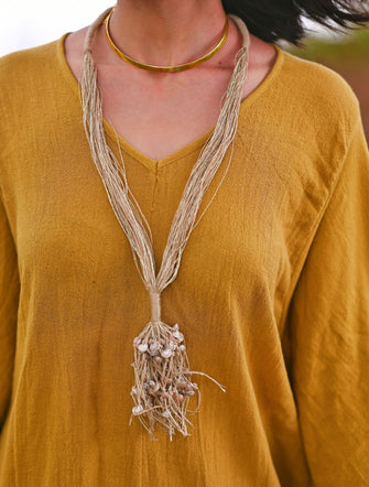 'Moh' Jute & Seashells Boho Necklace
