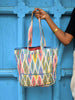 'Arya' Handwoven Ikat Tote Bag in Pure Cotton