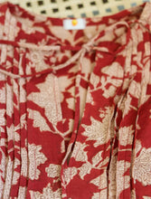 'Bloom' Limited Edition Hand-blockprinted Kalamkari Boho Dress (Red)