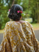 'Flowers in a Field' Limited Edition Hand-blockprinted Kalamkari Boho Tent Top