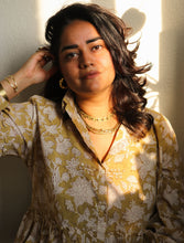 'Frida' Limited Edition Kalamkari Organic Cotton Boho Dress (Mustard Yellow)