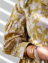 'Frida' Limited Edition Kalamkari Organic Cotton Boho Dress (Mustard Yellow)