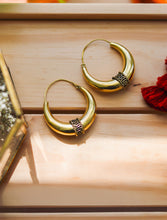 Jhoom Tribal Brass Hoops