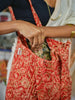 Juhi Kalamkari Zipper Tote Bag in Pure Cotton