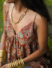 'Madhavi' Limited Edition Hand-blockprinted Kalamkari Strap Top