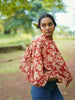 'Malti' Limited Edition Hand-blockprinted Kalamkari Boho Top (Red)