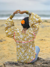 'Malti' Limited Edition Hand-blockprinted Kalamkari Boho Top (Mustard Yellow)