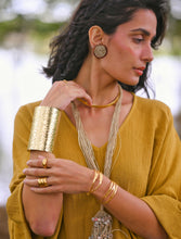 'Menaka' Hand-hammered Textured Brass Cuff