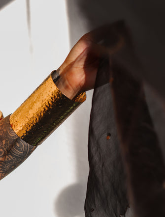 'Menaka' Hand-hammered Textured Brass Cuff