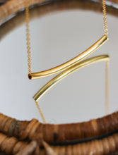 'Riti' Curve Brass Pendant with Chain