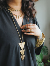 'Rumi' Tribal Spikes Necklace (Brass)