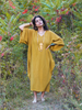 'Zikr' Handloom Cotton Kaftan Dress in Yellow