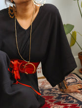 Zubeida Boho Handloom Cotton Kaftan Dress (Black)