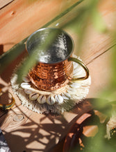 'A boho summer' Banana Fibre & Cowrie Shells Coasters (Set of 2)