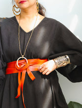 Zubeida Boho Handloom Cotton Kaftan Dress (Black)